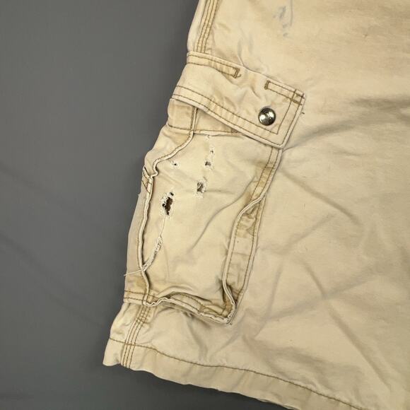 Carhartt Cargo Shorts Mens 40 Khaki Relaxed Fit Thrashed Utility Work Wear - Picture 9 of 12